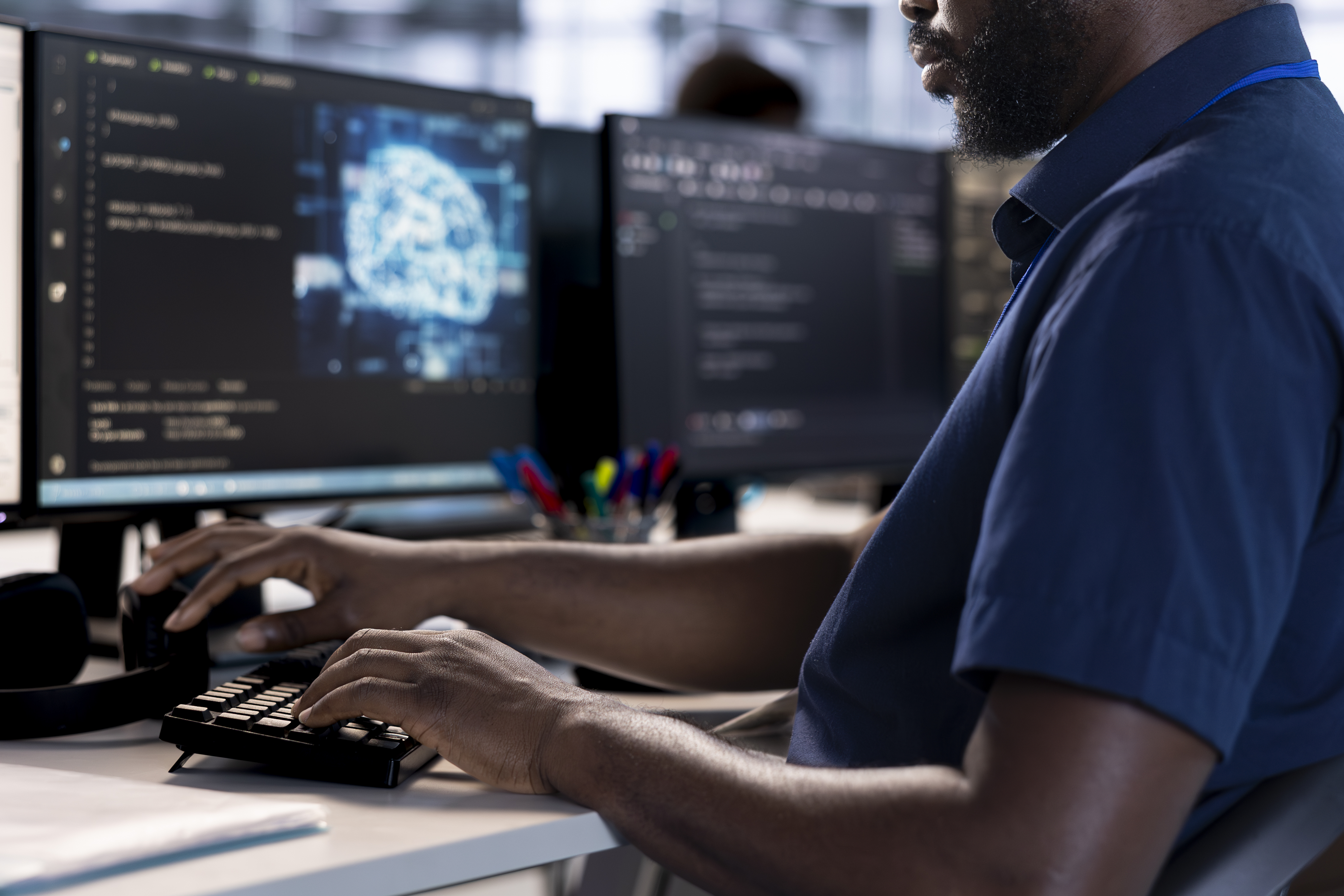 Software development services illustration showing modern technology and innovation